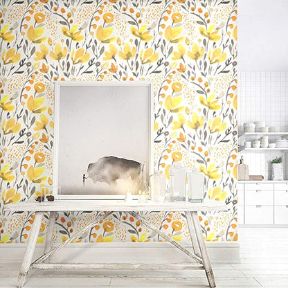 Yellow Floral Wallpaper