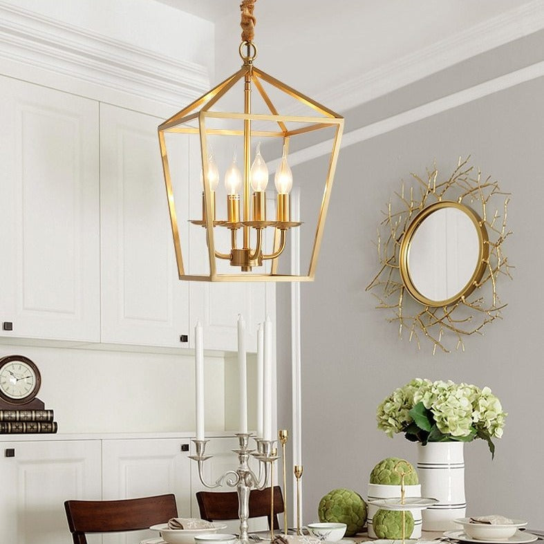 Copper Cage Chandelier