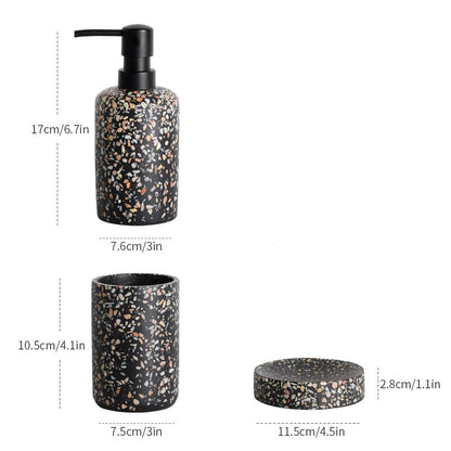 Black Terrazzo Bathroom Set