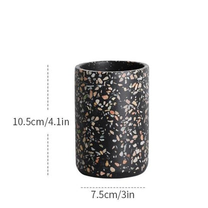 Black Terrazzo Toothbrush Holder