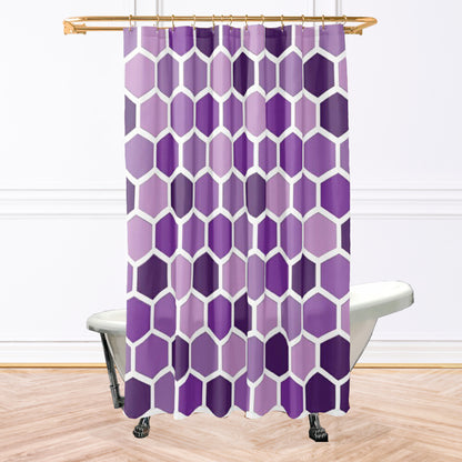 Purple Honeycomb Shower Curtain