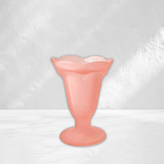 Rose Frosted Glass Goblet