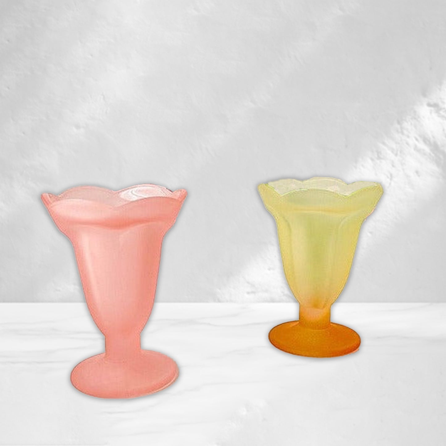 Rose Frosted Glass Goblet
