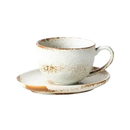 Sand White Ceramic Mug Plate Set