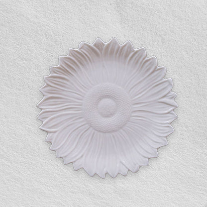 Sunflower White Embossed Plates