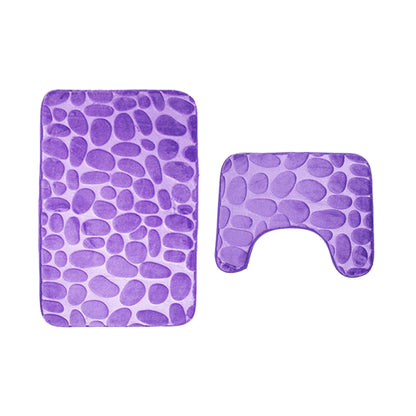 Violet Stone Bathroom Bath Mat Set