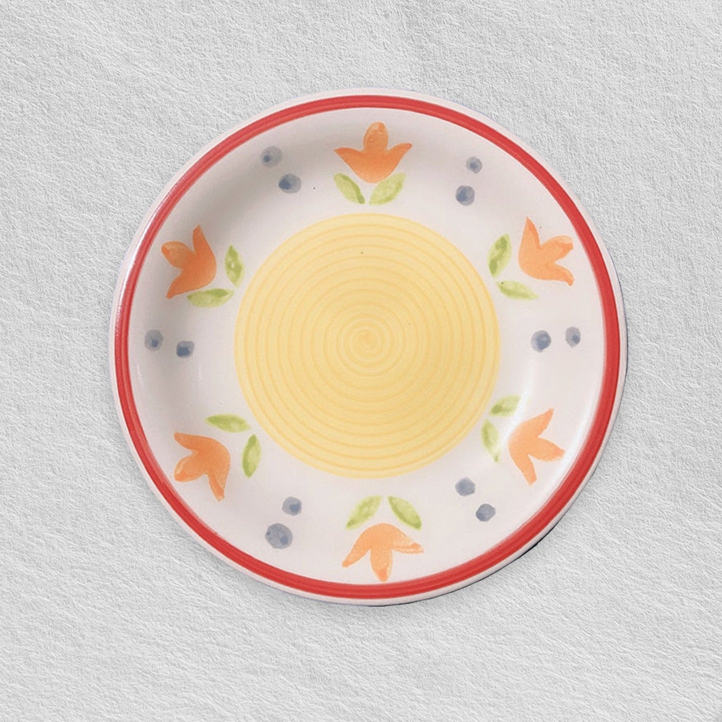 Yellow Orange Floral Dinner Plates