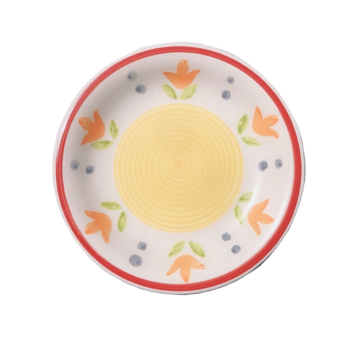 Yellow Orange Floral Dinner Plates
